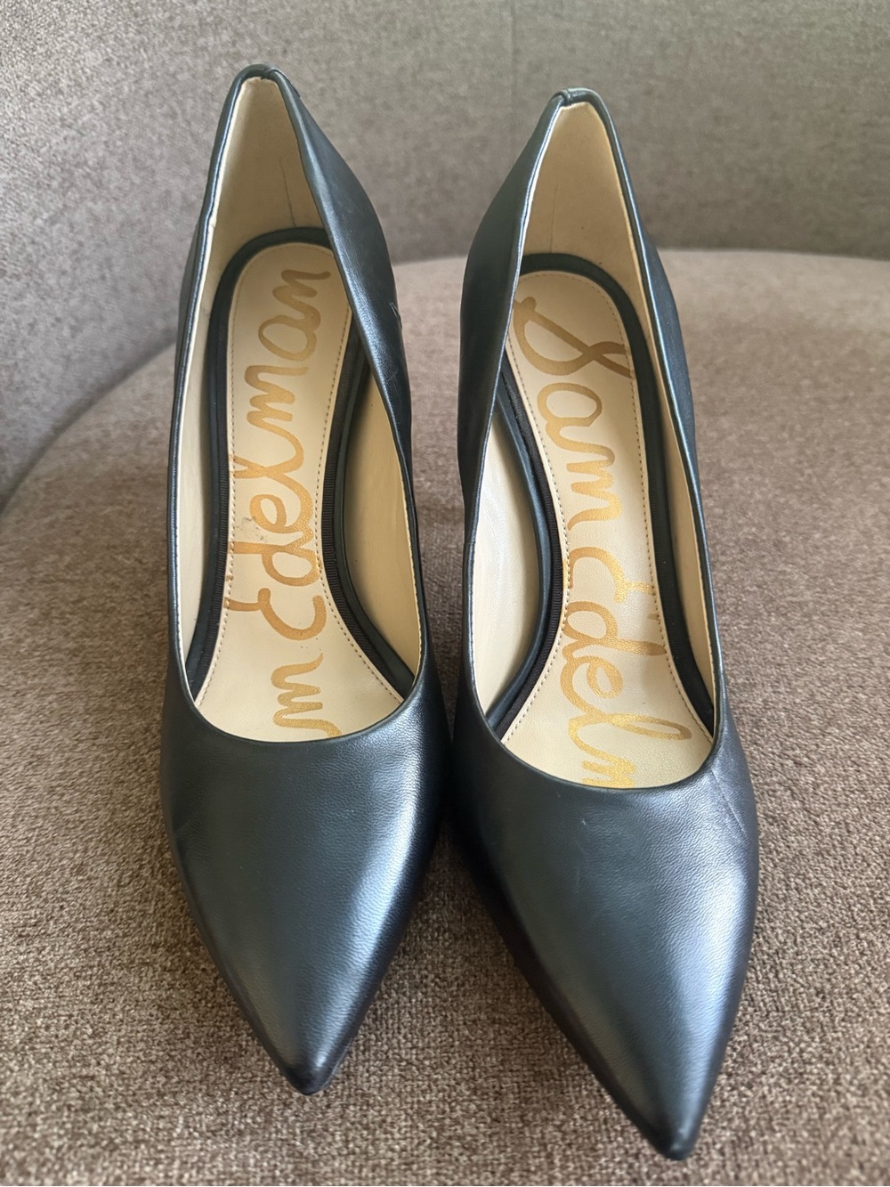 Sam Edelman Black Pointed Toe Pumps - Classic Leather